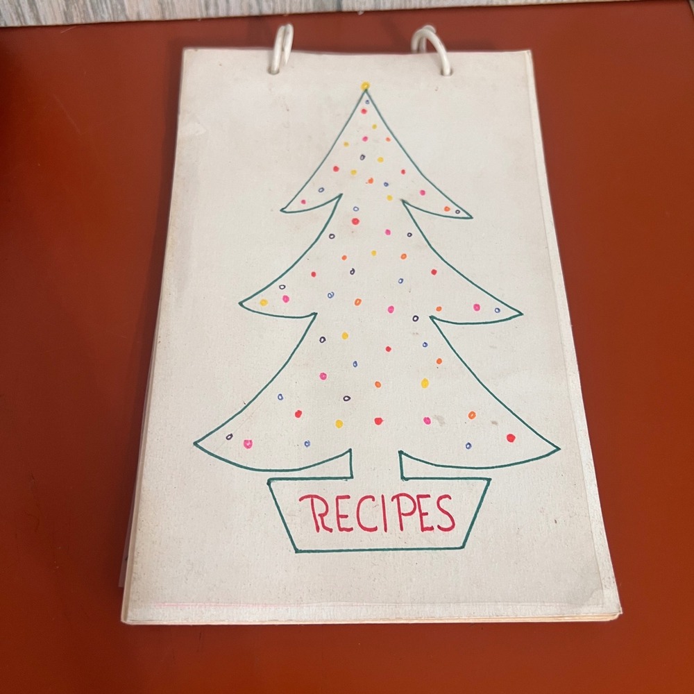 Vintage Marcelline Cook Home Economics Teacher Recipe Book Christmas Tree Cover